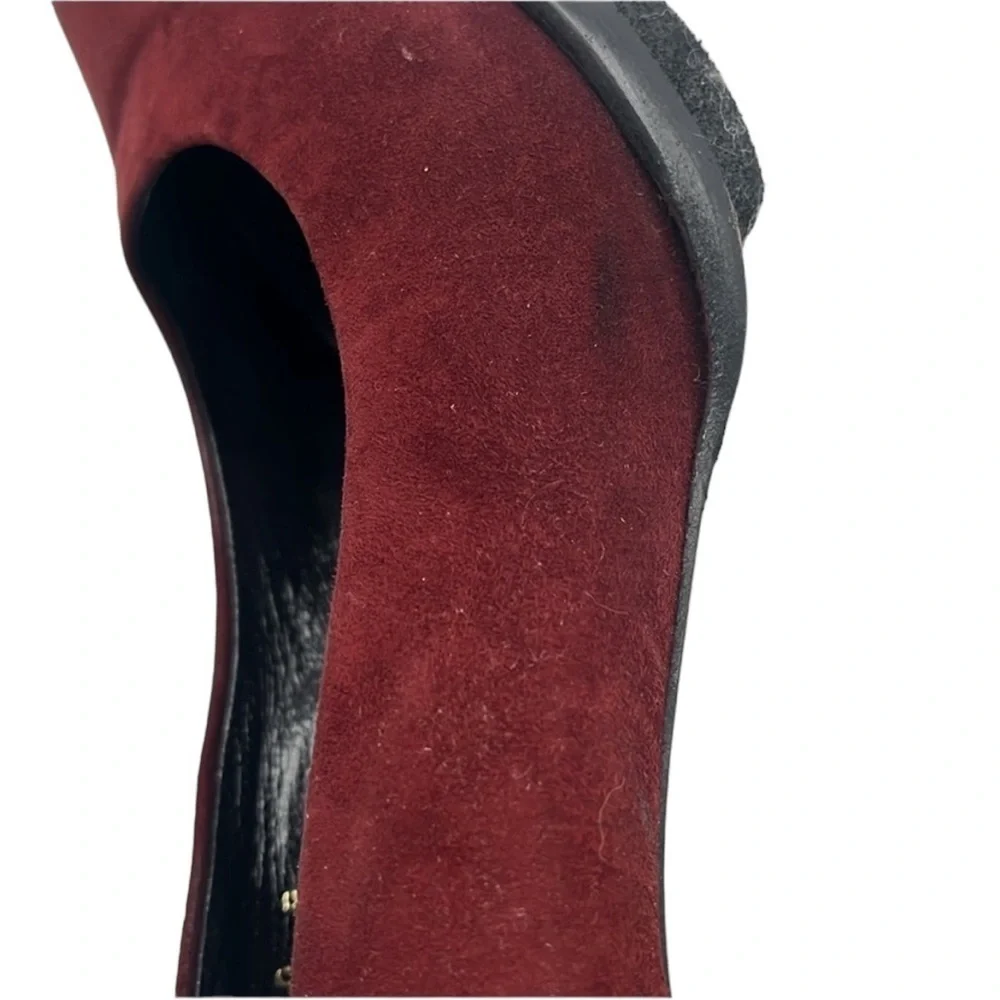Walter Steiger Maroon Suede Almond Toe Heels Made in Italy Size 10 B BLEMISH